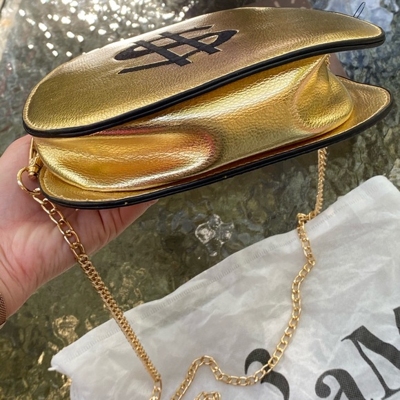 Hello 3 AM Gold Money Bag Crossbody Clutch - Picture 8 of 13